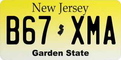NJ license plate B67XMA