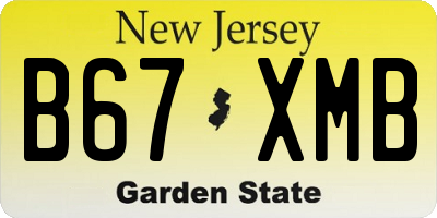 NJ license plate B67XMB