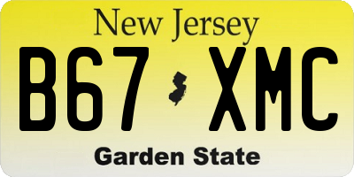 NJ license plate B67XMC