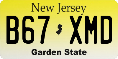 NJ license plate B67XMD