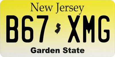 NJ license plate B67XMG