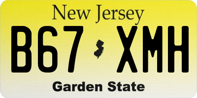 NJ license plate B67XMH