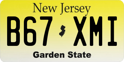 NJ license plate B67XMI