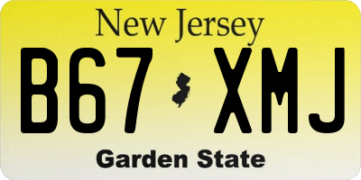 NJ license plate B67XMJ