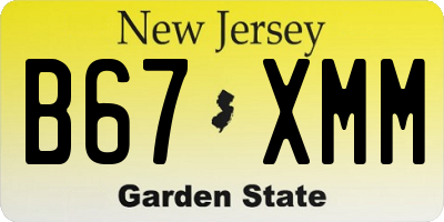 NJ license plate B67XMM