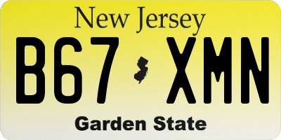 NJ license plate B67XMN