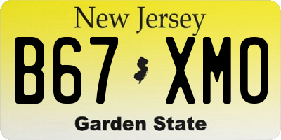 NJ license plate B67XMO