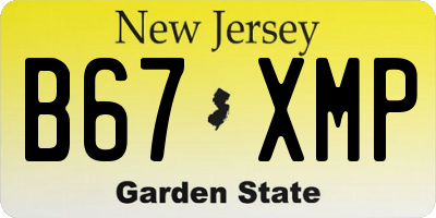 NJ license plate B67XMP