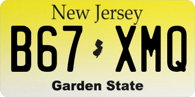 NJ license plate B67XMQ