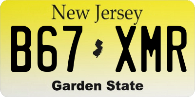 NJ license plate B67XMR