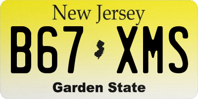 NJ license plate B67XMS