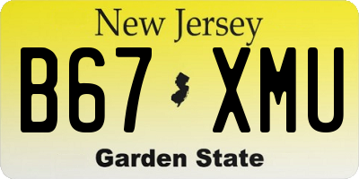 NJ license plate B67XMU