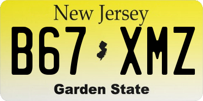 NJ license plate B67XMZ