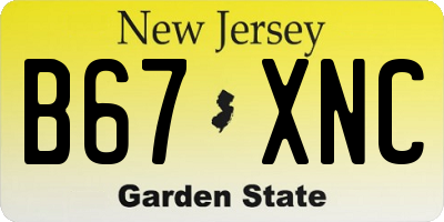 NJ license plate B67XNC