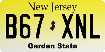 NJ license plate B67XNL
