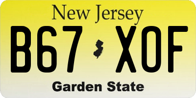 NJ license plate B67XOF