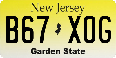 NJ license plate B67XOG