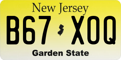 NJ license plate B67XOQ