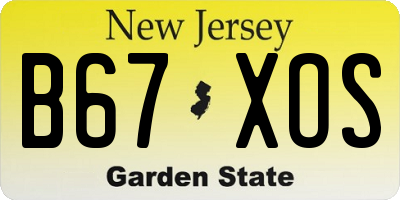 NJ license plate B67XOS