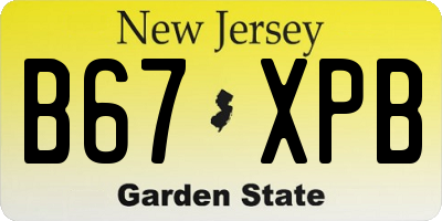 NJ license plate B67XPB