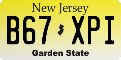 NJ license plate B67XPI