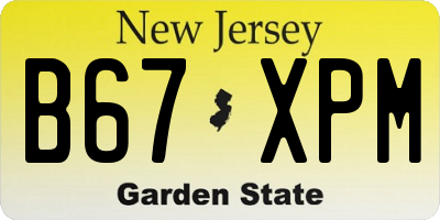 NJ license plate B67XPM