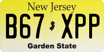 NJ license plate B67XPP