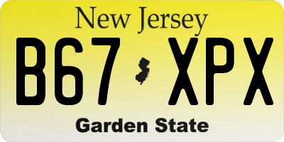 NJ license plate B67XPX