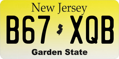 NJ license plate B67XQB