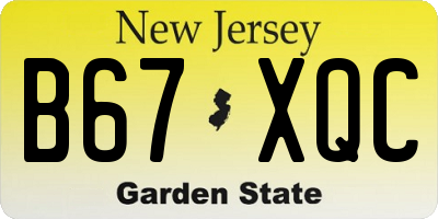 NJ license plate B67XQC