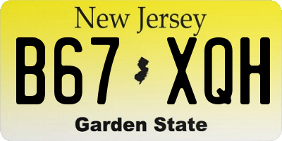 NJ license plate B67XQH