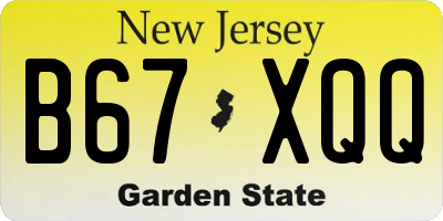 NJ license plate B67XQQ