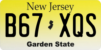 NJ license plate B67XQS