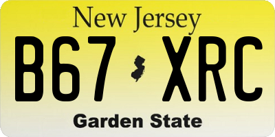 NJ license plate B67XRC