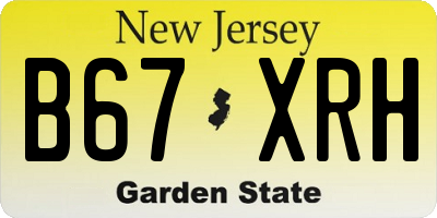 NJ license plate B67XRH