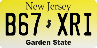 NJ license plate B67XRI