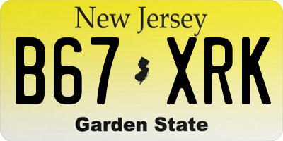 NJ license plate B67XRK