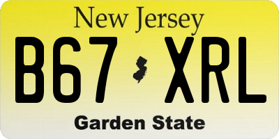 NJ license plate B67XRL