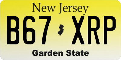 NJ license plate B67XRP