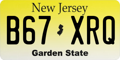 NJ license plate B67XRQ