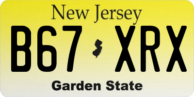 NJ license plate B67XRX