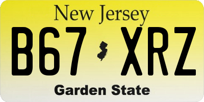 NJ license plate B67XRZ