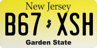 NJ license plate B67XSH