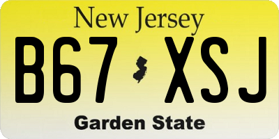 NJ license plate B67XSJ