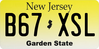 NJ license plate B67XSL