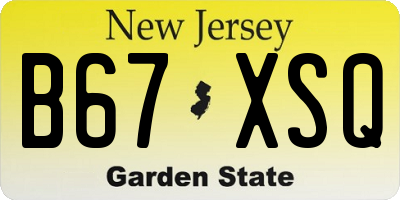 NJ license plate B67XSQ