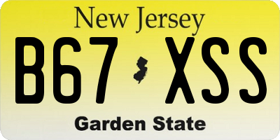 NJ license plate B67XSS