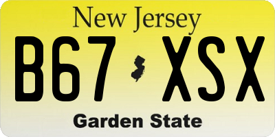 NJ license plate B67XSX