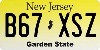 NJ license plate B67XSZ
