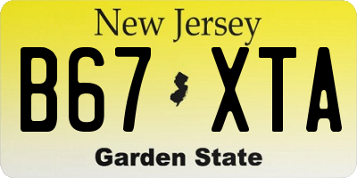 NJ license plate B67XTA